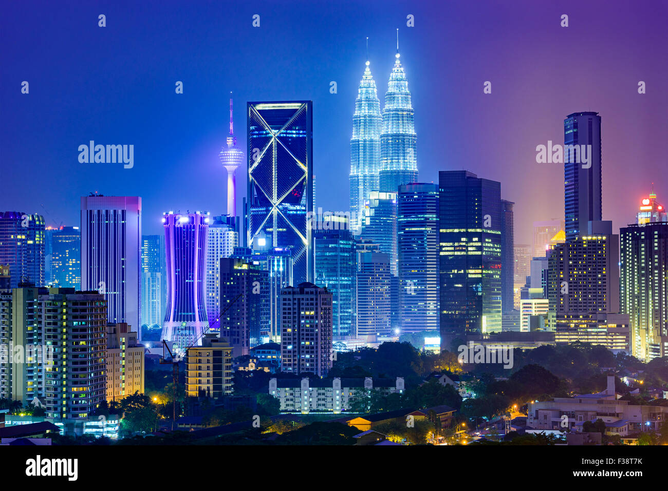 Kuala Lumpur, Malasia, el horizonte de la ciudad. Foto de stock
