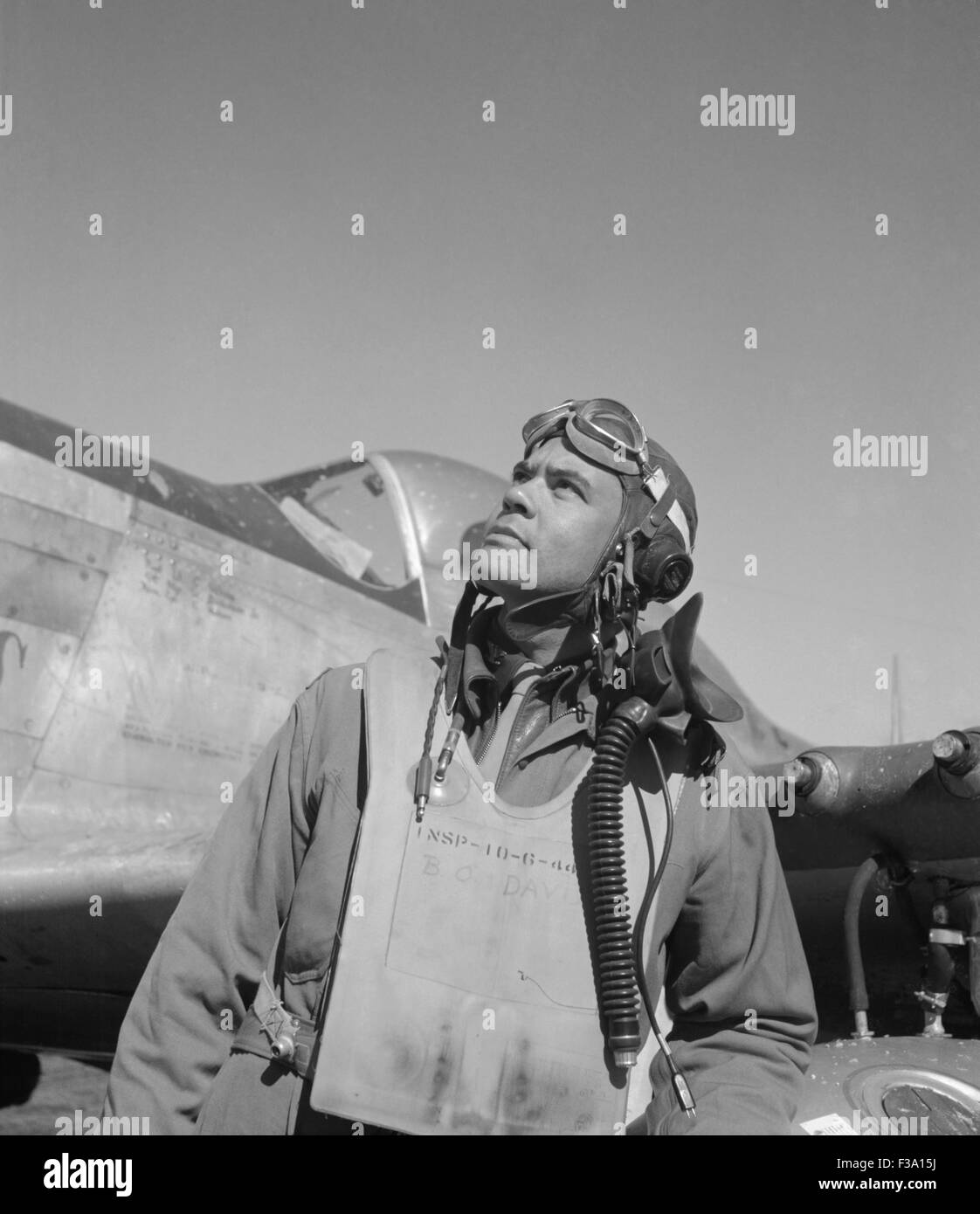 El General Benjamin O. Davis, Jr., comandante de la Tuskegee Airmen durante la Segunda Guerra Mundial y el primer afroamericano en general Foto de stock