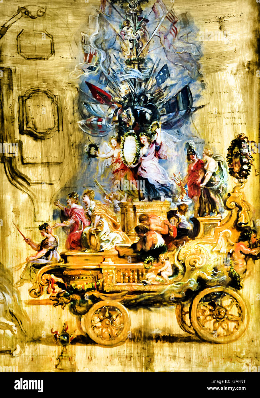 El carro triunfal de Kallo Peter Paul Rubens 1577-1640 belga de Flandes Bélgica Foto de stock