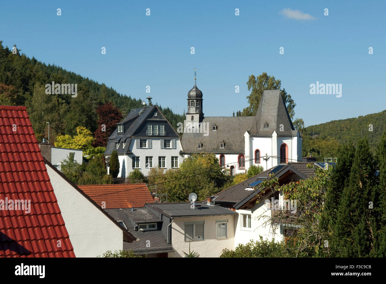 Kirche, Kirchen, Oberauroff, Idstein Foto de stock