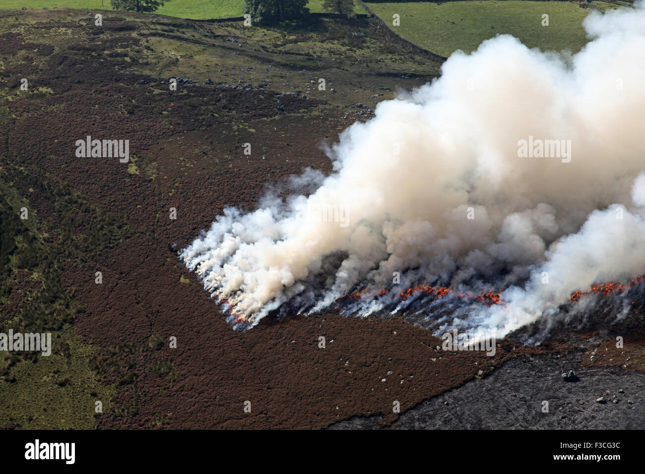 Vista aérea de páramos de incendios Foto de stock