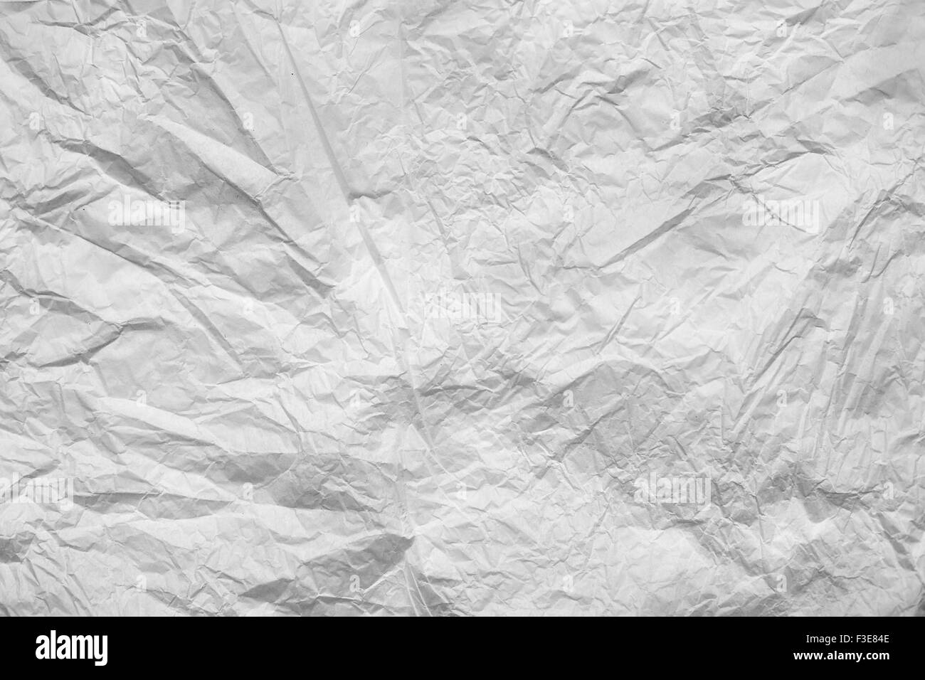 La hoja blanca de papel arrugado fondo horizontal Fotografía de stock