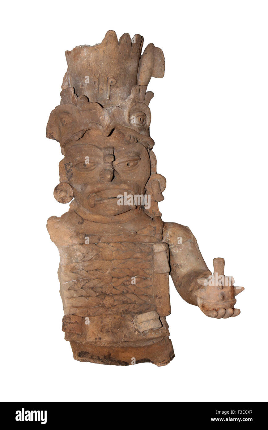 Quemador de incienso, Maya, sitio de Corozal, Belice Foto de stock