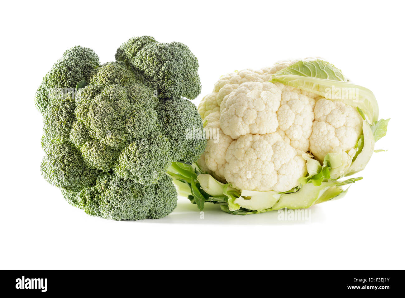 Brócoli y coliflor. Foto de stock