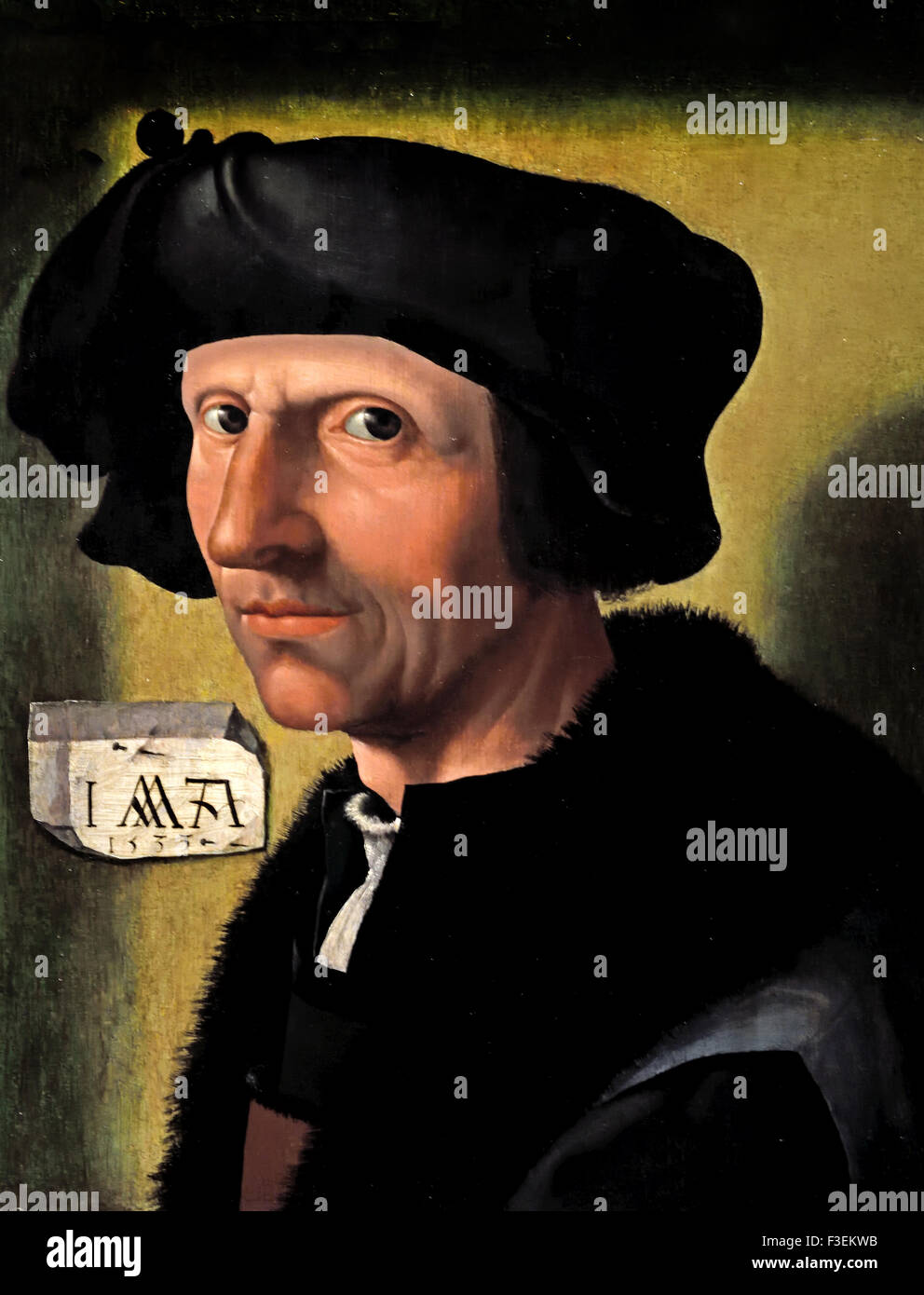 Autorretrato 1533 Jacob Cornelisz van Oostsanen 1472 - 1533 Holanda Holandesa Foto de stock