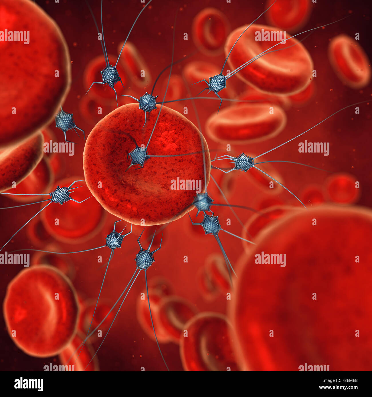 Nanorobots y células de sangre , Nanotecnología , Nanorobotics y Bioingeniería Foto de stock