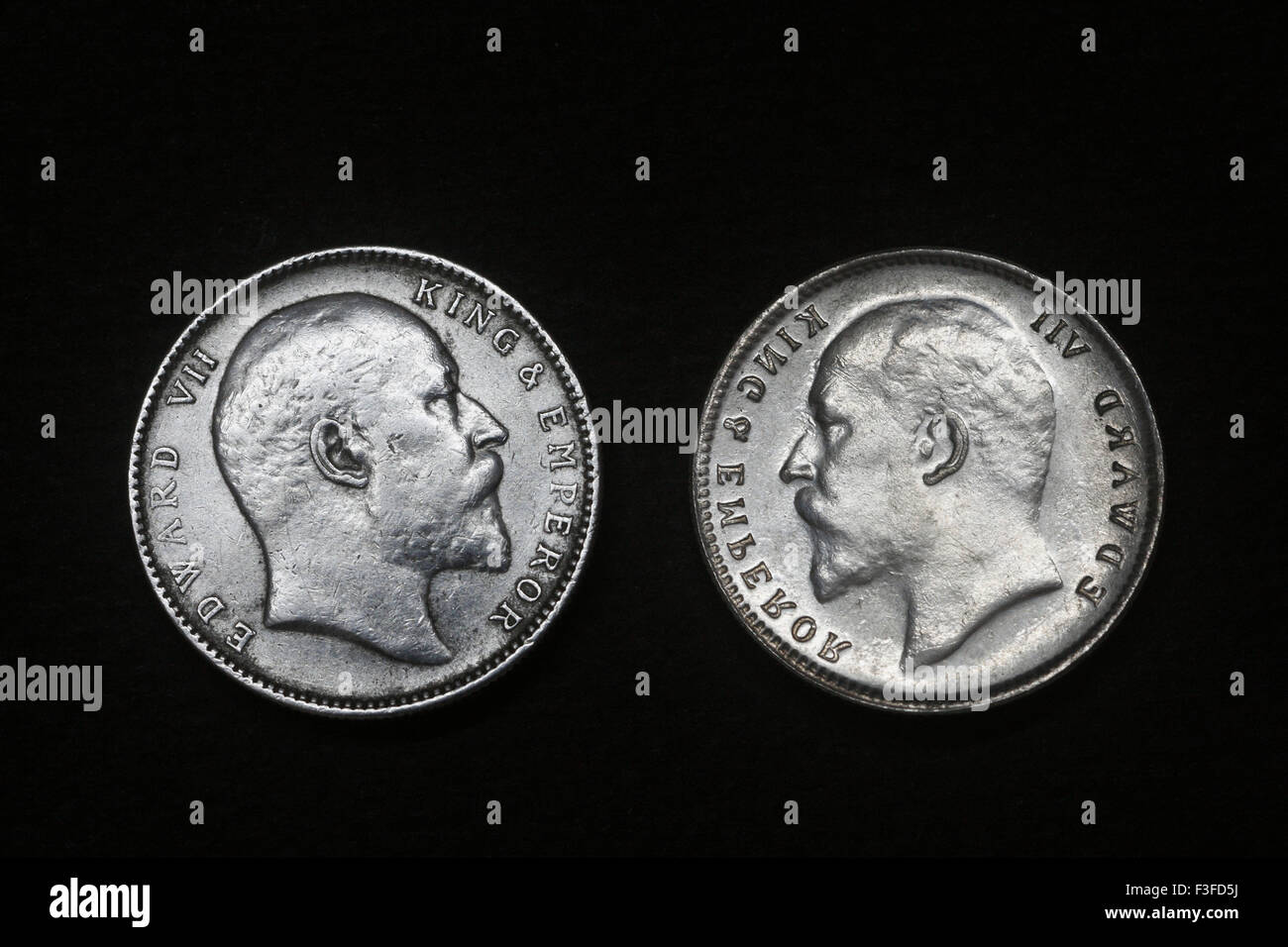 Moneda La moneda India ; ; el rey Eduardo VII y el emperador en coin Foto de stock