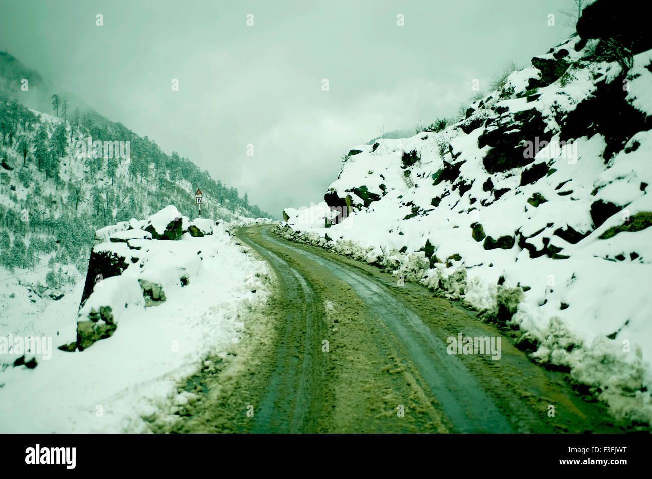 La montaña nathula Nathu pass road Sikkim, India Foto de stock