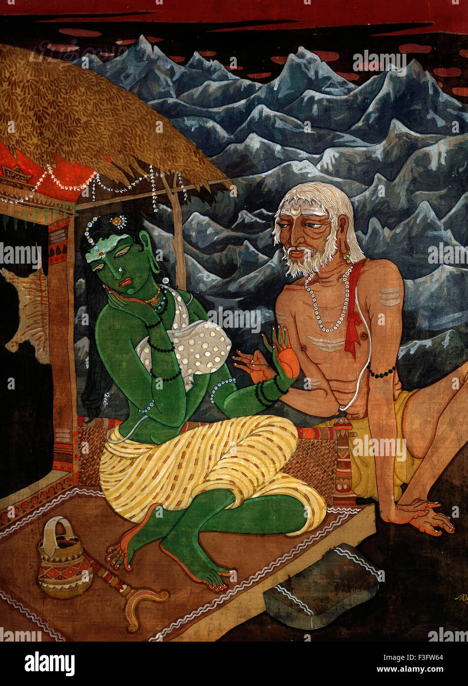 Hinduismo ; arte hindú ; academia himalaya religión arte ; ; ; artista S. Rajam espiritualidad ascética shiva shakti padme parvati Foto de stock