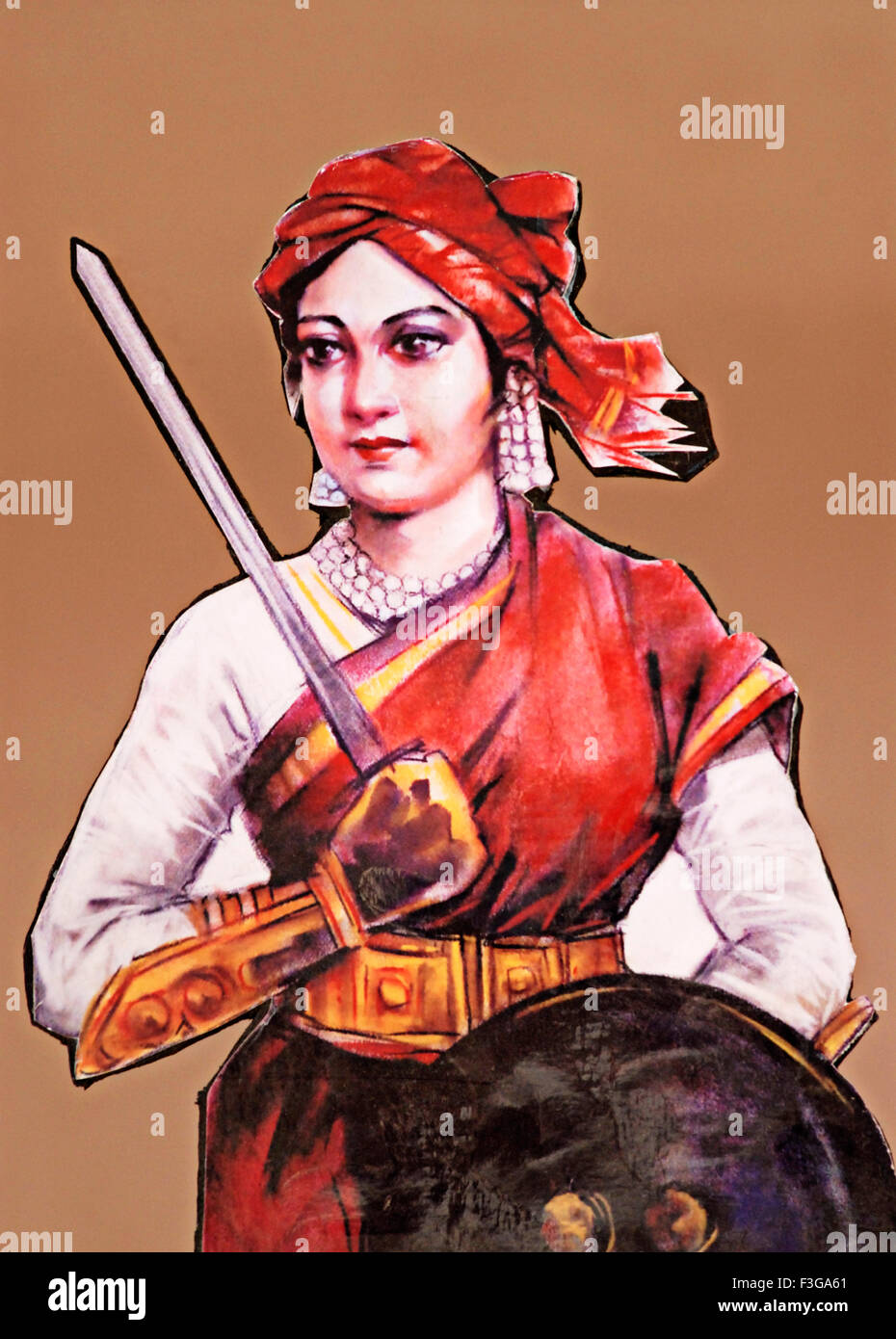 Lakshmibai , Rani de Jhansi , Rani Laxmibai , Reina de Jhansi , Reina de la India , gran luchador por la libertad de la primera guerra de independencia de la India Mutiny Thane India Asia Indio Asiático Foto de stock