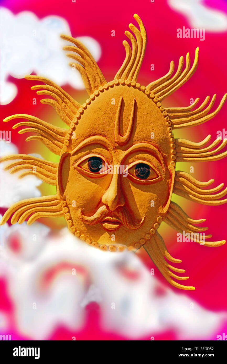 Representación del abrasador sol de fondo artificial Foto de stock