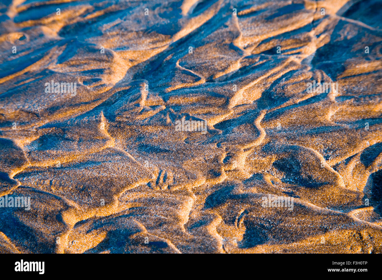 Creativos y la forma de la curva patrón de arena fina textura arte fotografía ; Aksa Malad beach ; ; ; ; Maharashtra Bombay Bombay India Foto de stock