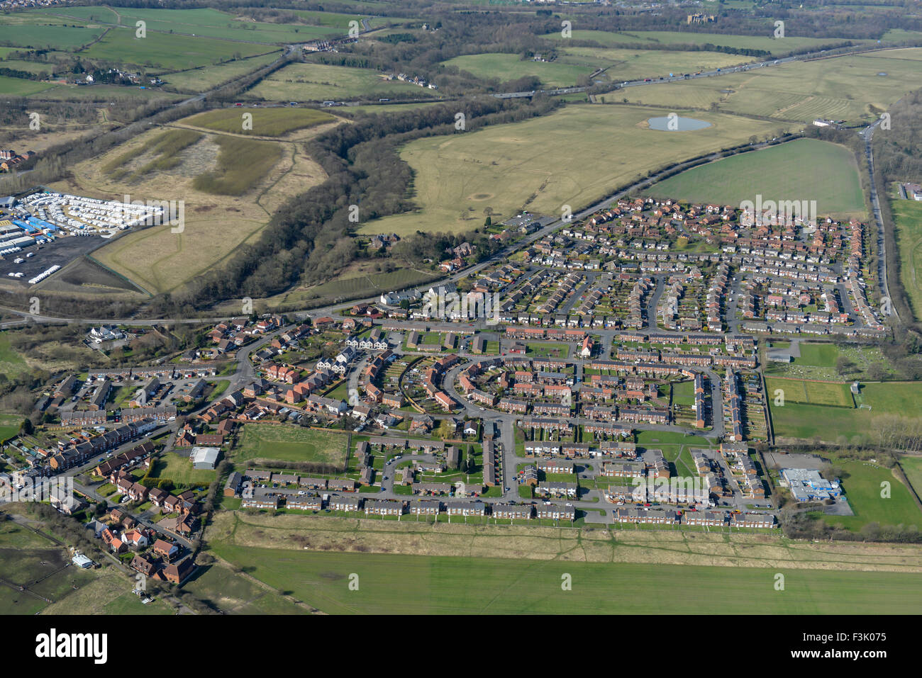 La fotografía aérea de Bournmoor, Tyne y desgaste Foto de stock