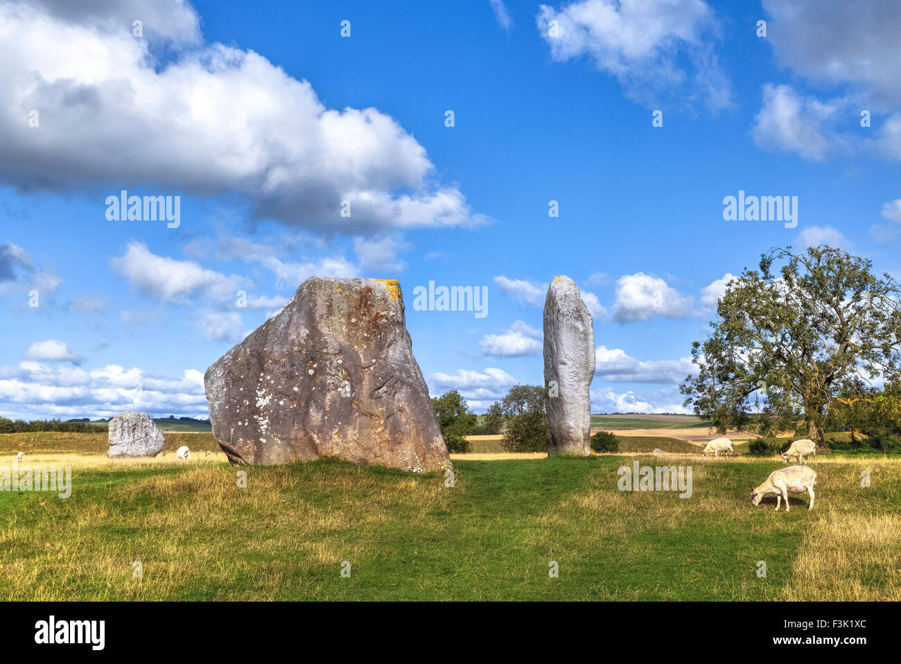 Círculo de piedra de Avebury, Wiltshire, Inglaterra, Reino Unido Foto de stock