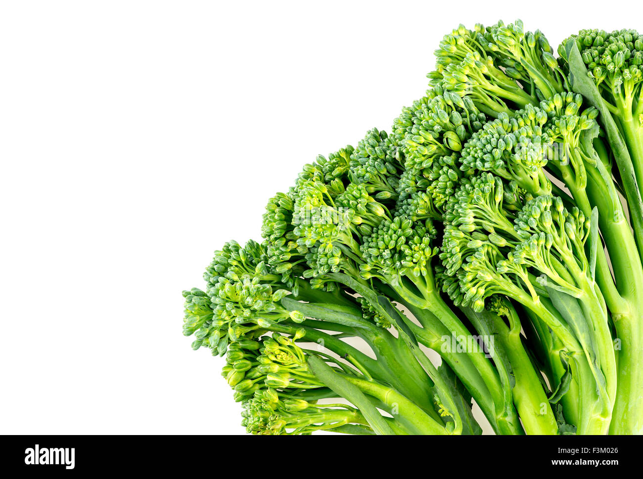 Textura de fondo macro broccolini sanas y verdes Foto de stock