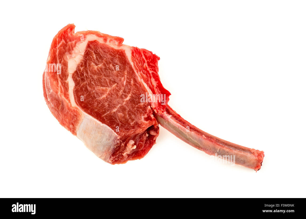 Jugosas carnes rojas frescas cordero chop aislado Foto de stock