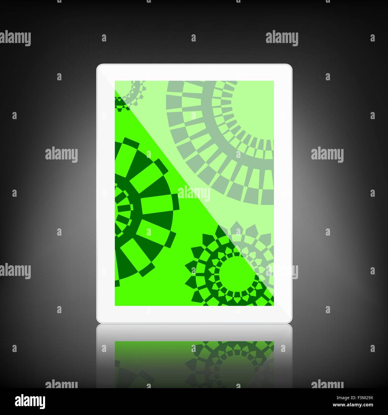 Blanco con tablet pc con una pantalla de papel tapiz Imagen Vector de stock  - Alamy