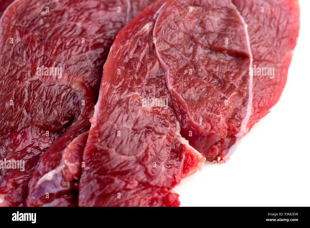 Macro de carne roja cruda Foto de stock