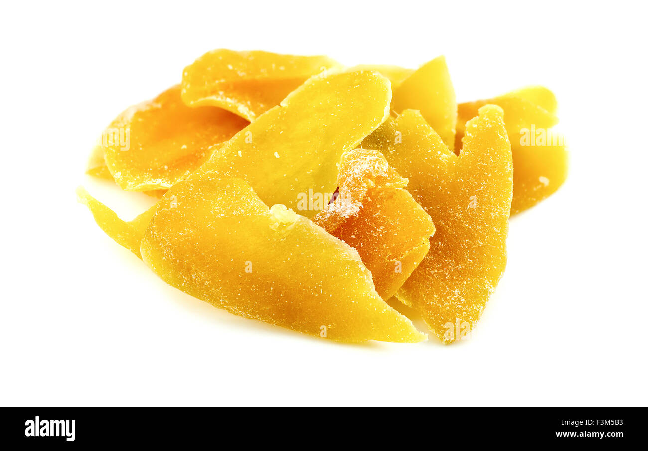 Sabrosas rebanadas de mango seco Foto de stock