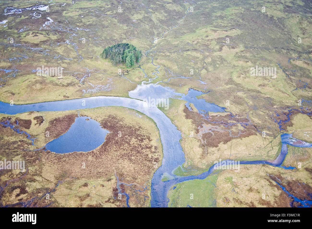 Paisaje de antena en las Highlands escocesas Foto de stock