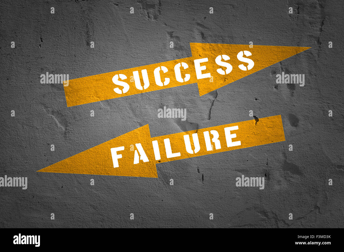 El éxito y el fracaso - Concepto de negocio Foto de stock