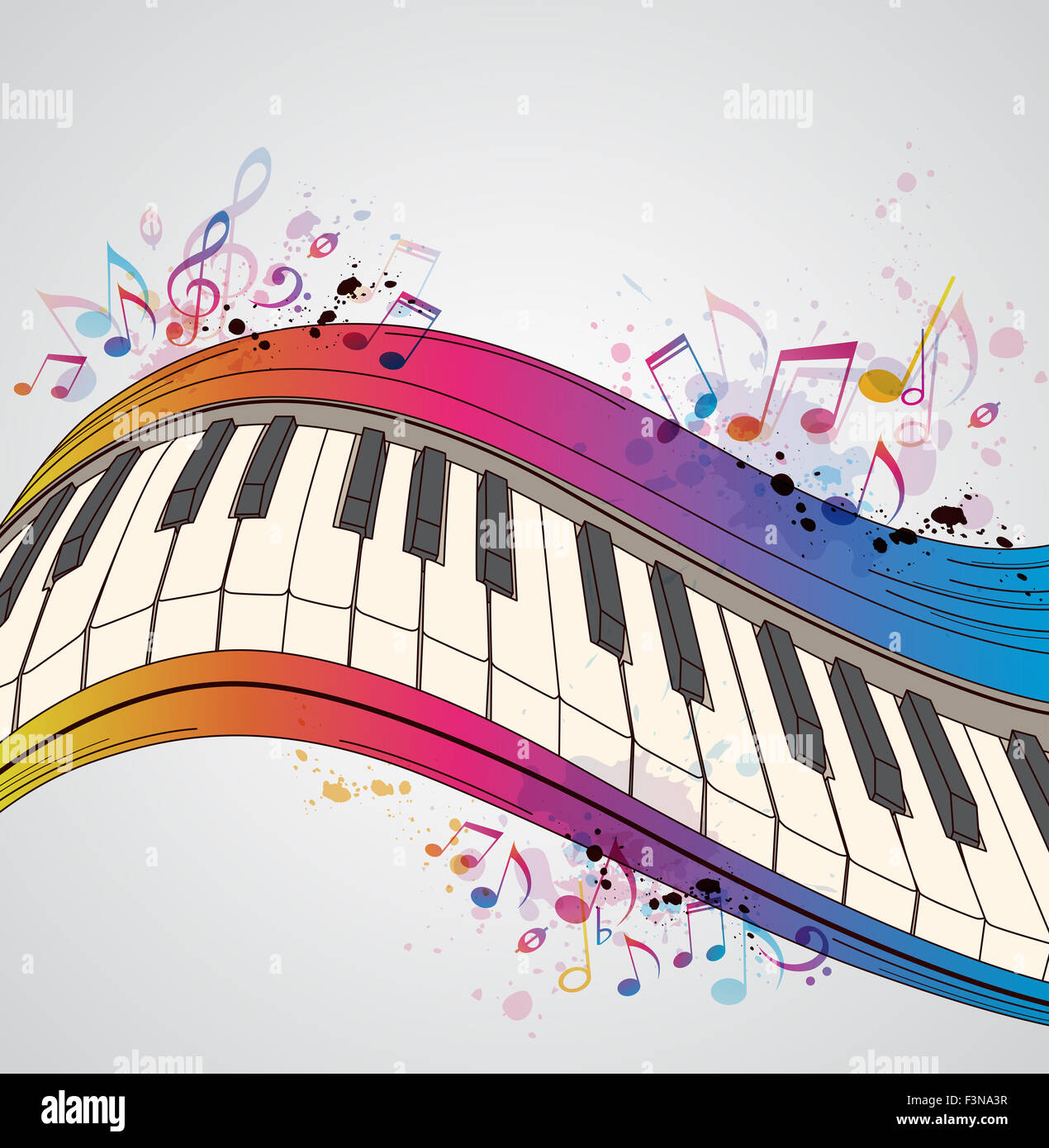 Música de fondo brillante con piano y notas Fotografía de stock - Alamy