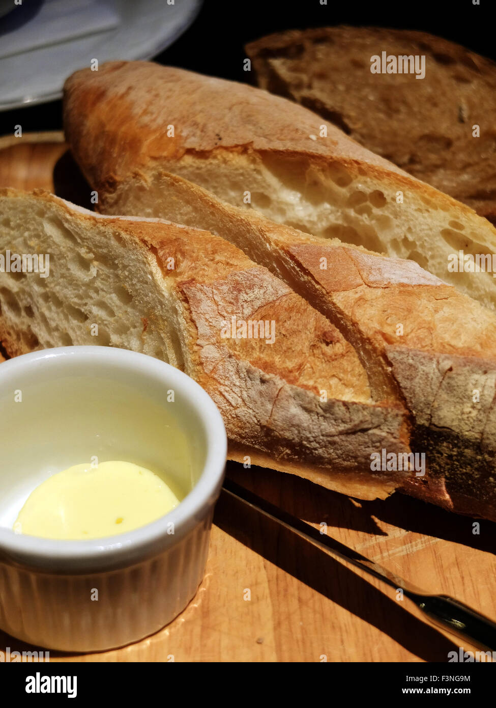 Pan francés crema mantequilla alimento delicioso buen gusto Foto de stock