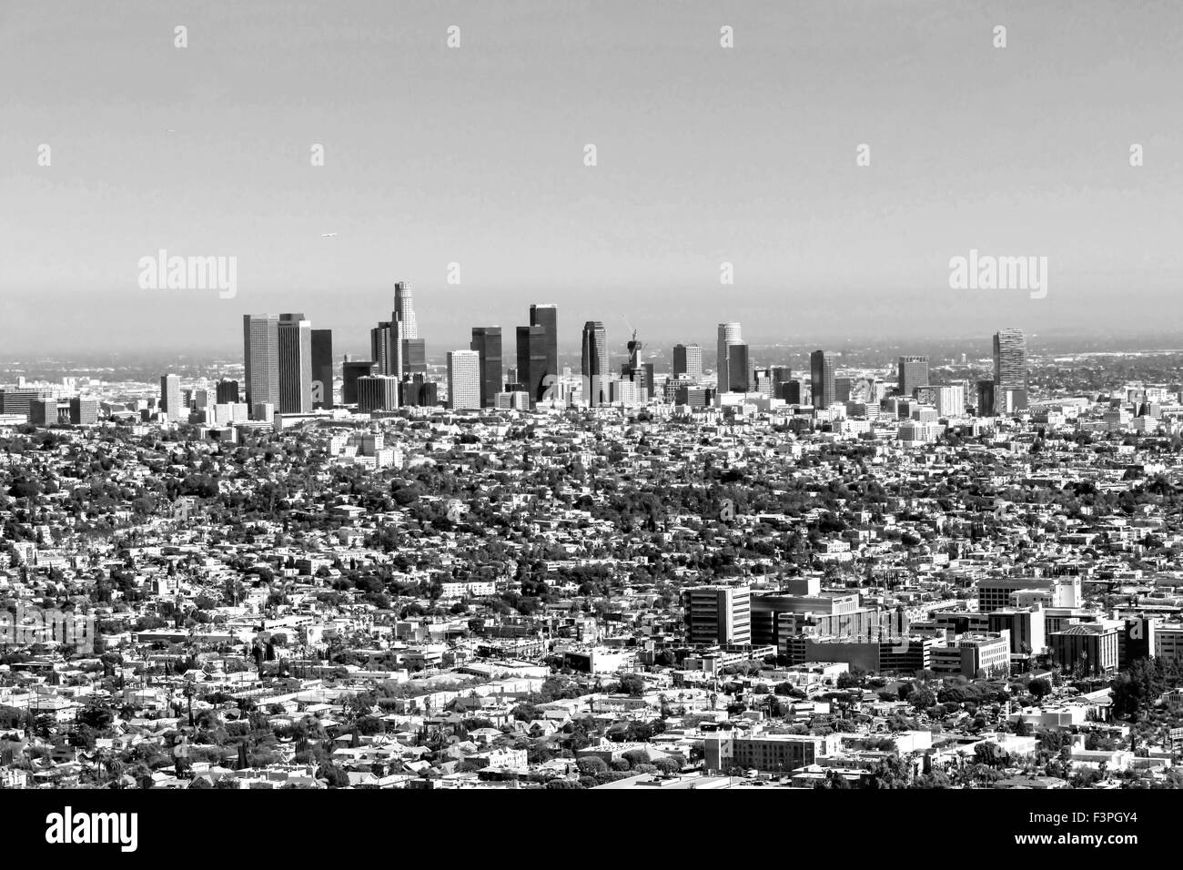 Vista de la ciudad de Los Ángeles desde el Observatorio Griffith Foto de stock