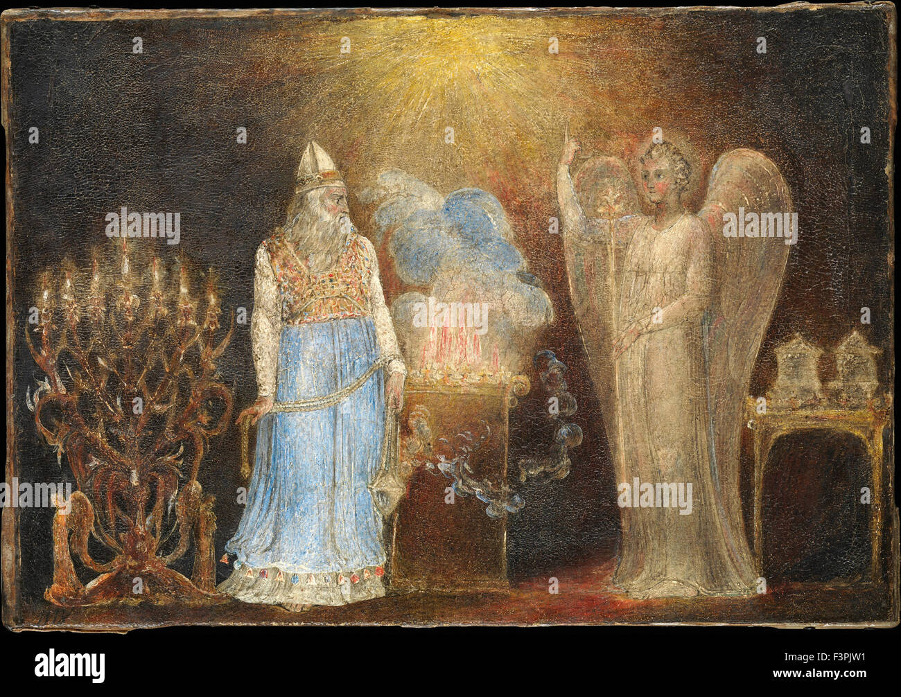 William Blake - El Ángel que aparece a Zacarías Foto de stock