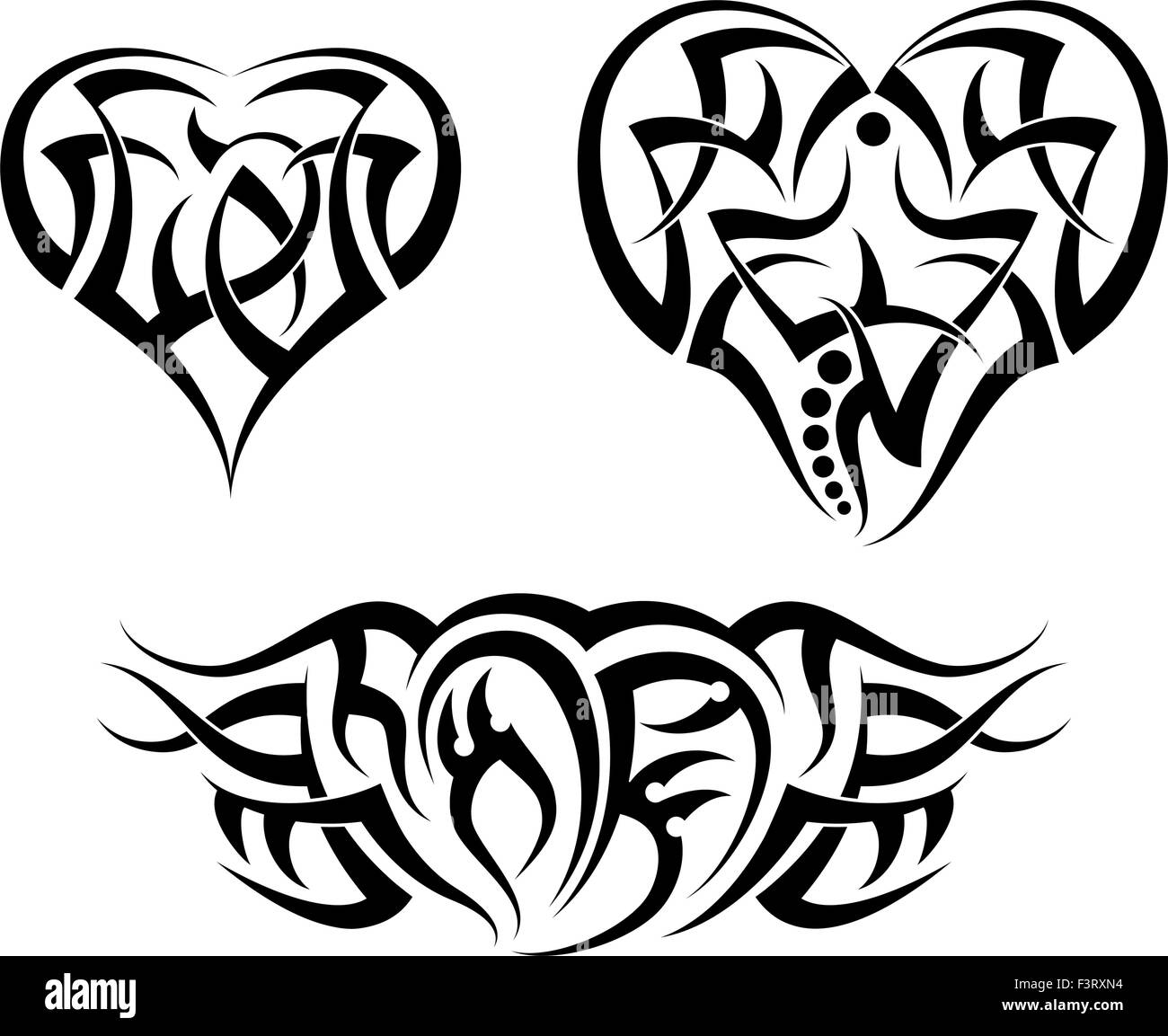 Diseño de corazón Tatuajes Arte vectorial Imagen Vector de stock - Alamy