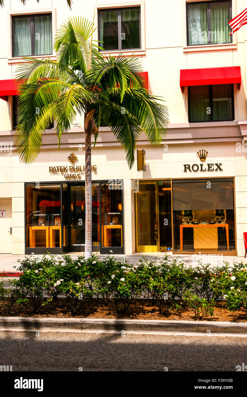 Patek Phillip y Rolex tiendas de Rodeo Drive en Beverly Hills, California  Fotografía de stock - Alamy