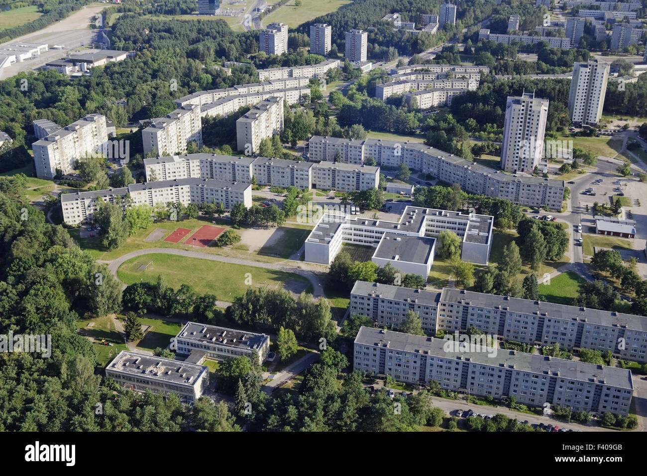 Zona urbana en estilo de época Soviética Foto de stock