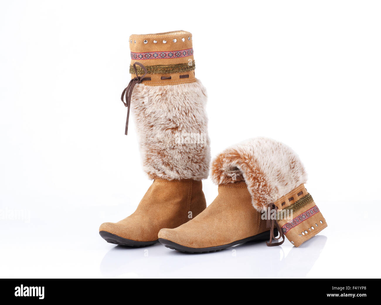 Las mujeres botas altas sobre fondo blanco Fotografía de stock - Alamy