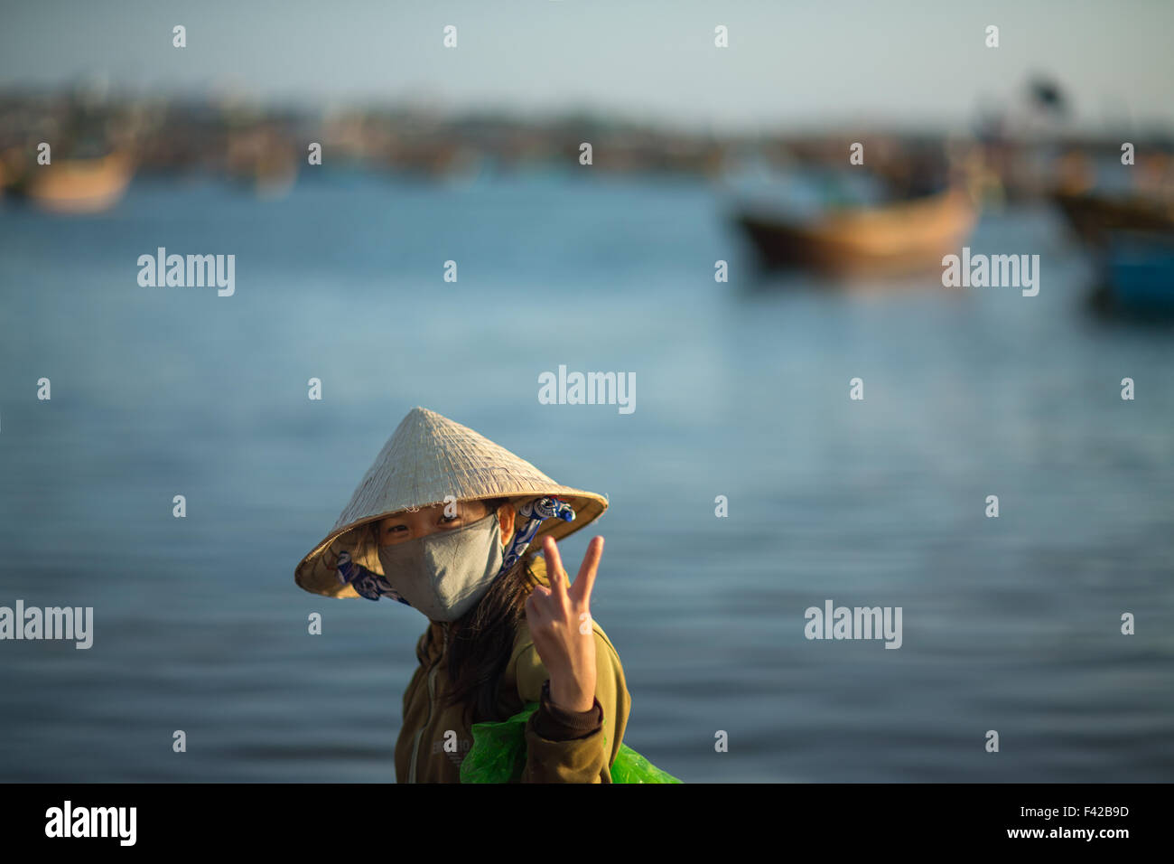 Né Mũi aldea pesquera, Provincia Thuận Bình, Vietnam Foto de stock
