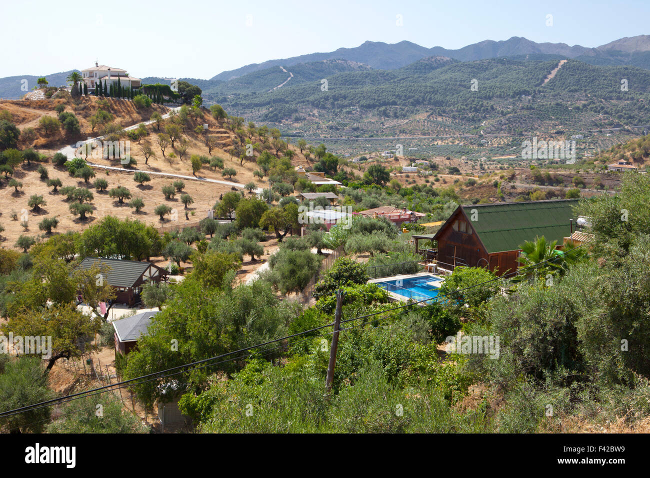 Casas de campo, Guaro, provincia de Málaga, Andalucía, España, Europa Occidental Foto de stock