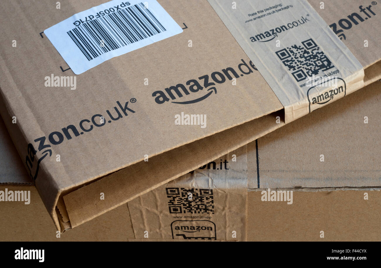 Paquetes de Amazon Foto de stock