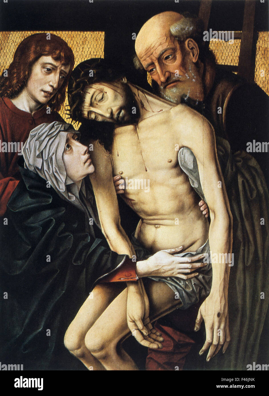 Rogier van der Weyden, Descendimiento de la cruz. Foto de stock