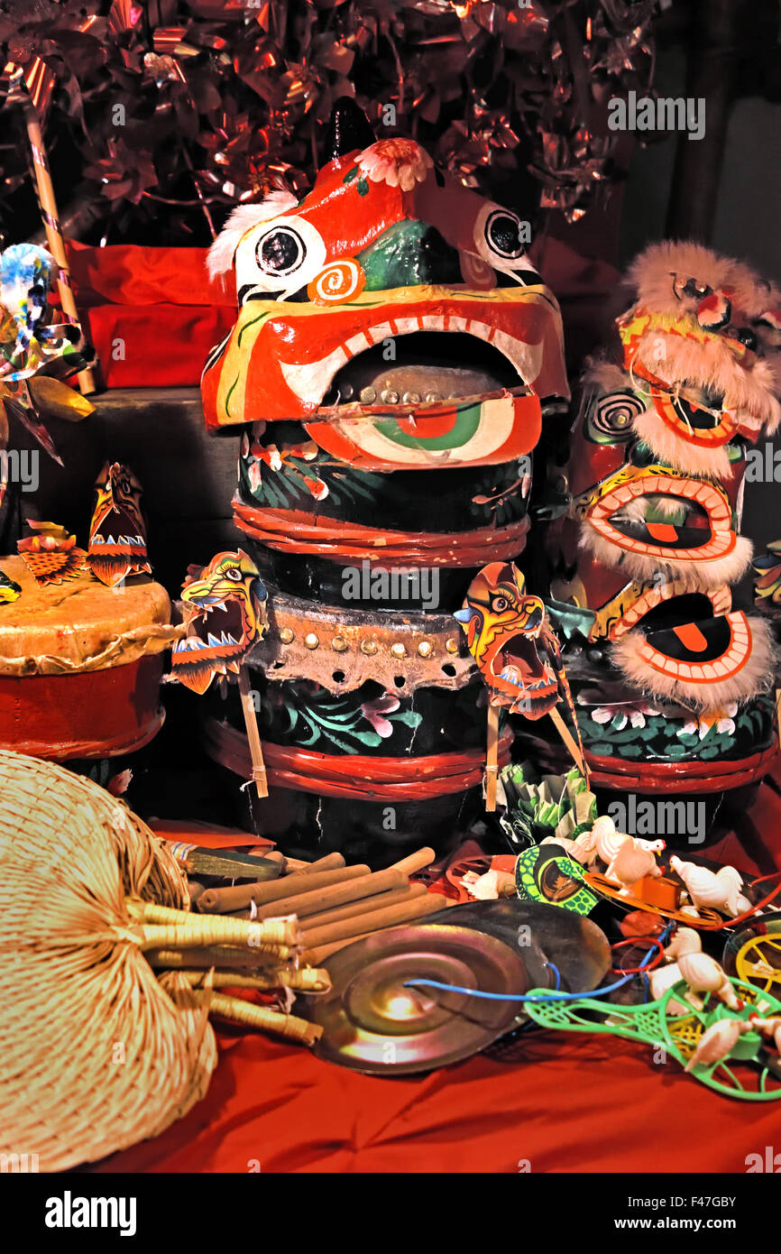 Vendedor de juguetes populares en celebración ritual y los días festivos, el Museo de Historia de Hong Kong China chino Foto de stock