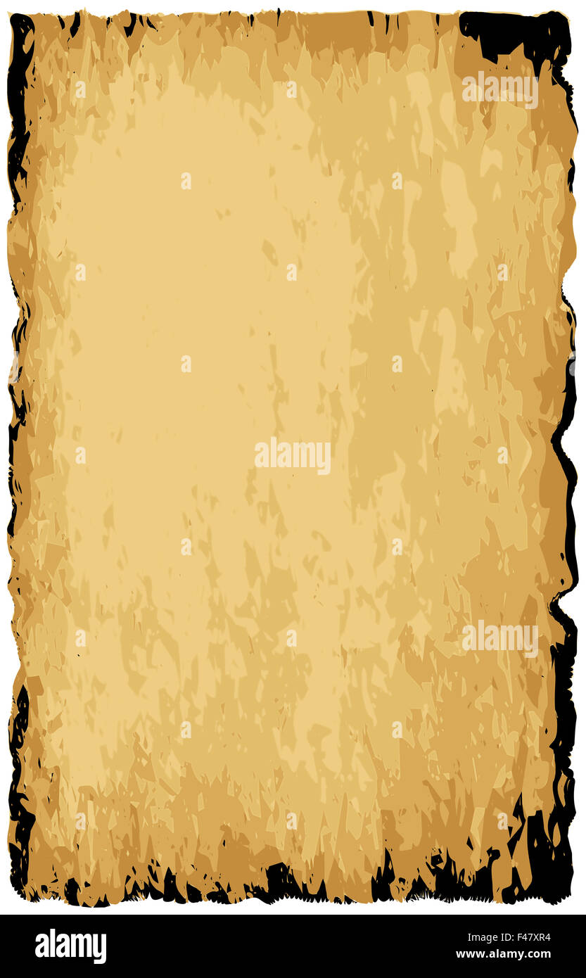 Un pergamino de fondo de colores marrones y tonos de negro sobre un fondo  blanco Fotografía de stock - Alamy