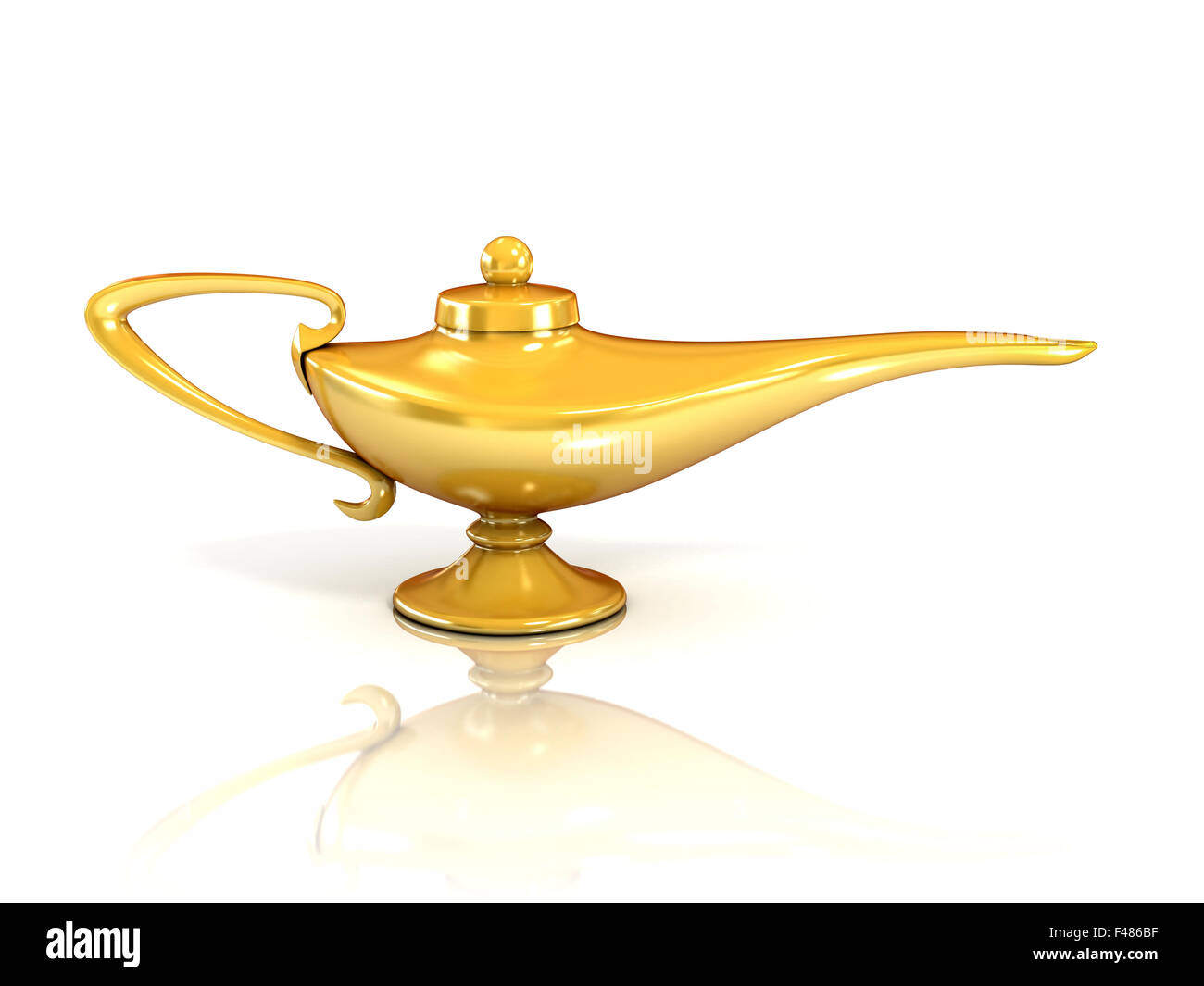 Lámpara mágica de Aladdin ilustración 3d Fotografía de stock - Alamy