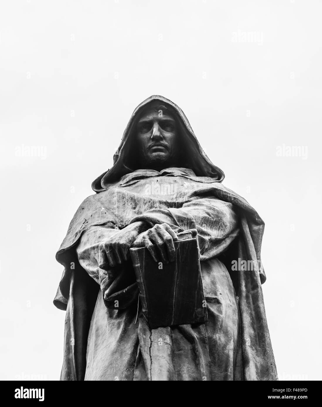 Estatua del hereje Giordano Bruno. Foto de stock