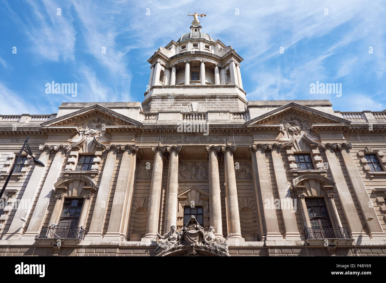 El Old Bailey, el Tribunal Penal Central de Inglaterra y Gales, Londres, Inglaterra, Reino Unido Foto de stock