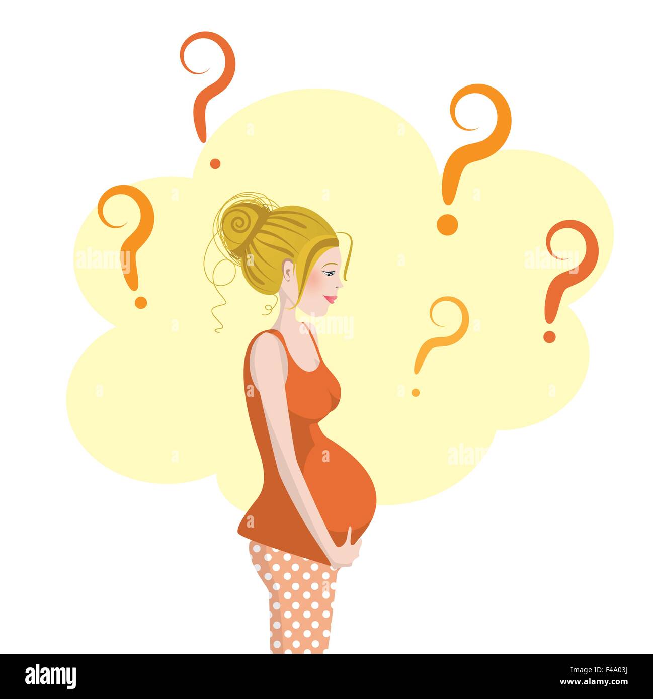 Embarazo preguntas Ilustración del Vector