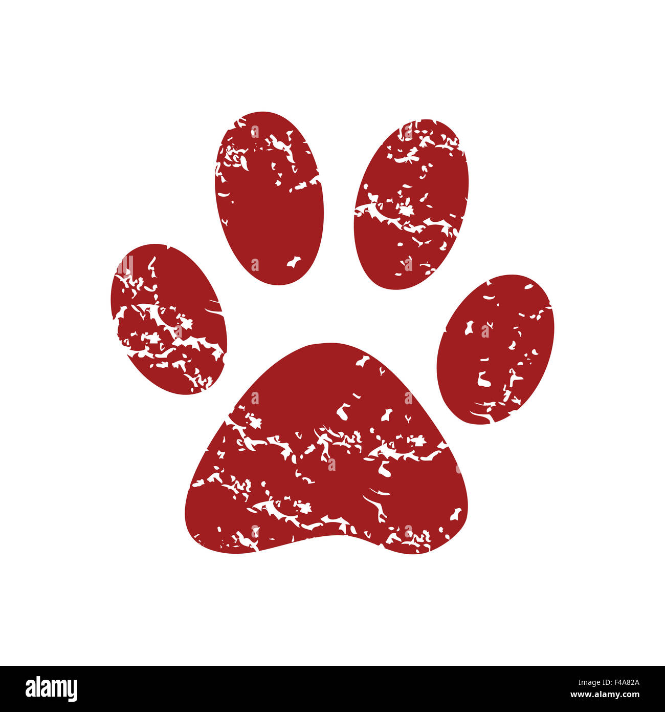 Grunge rojo logo animales Foto de stock
