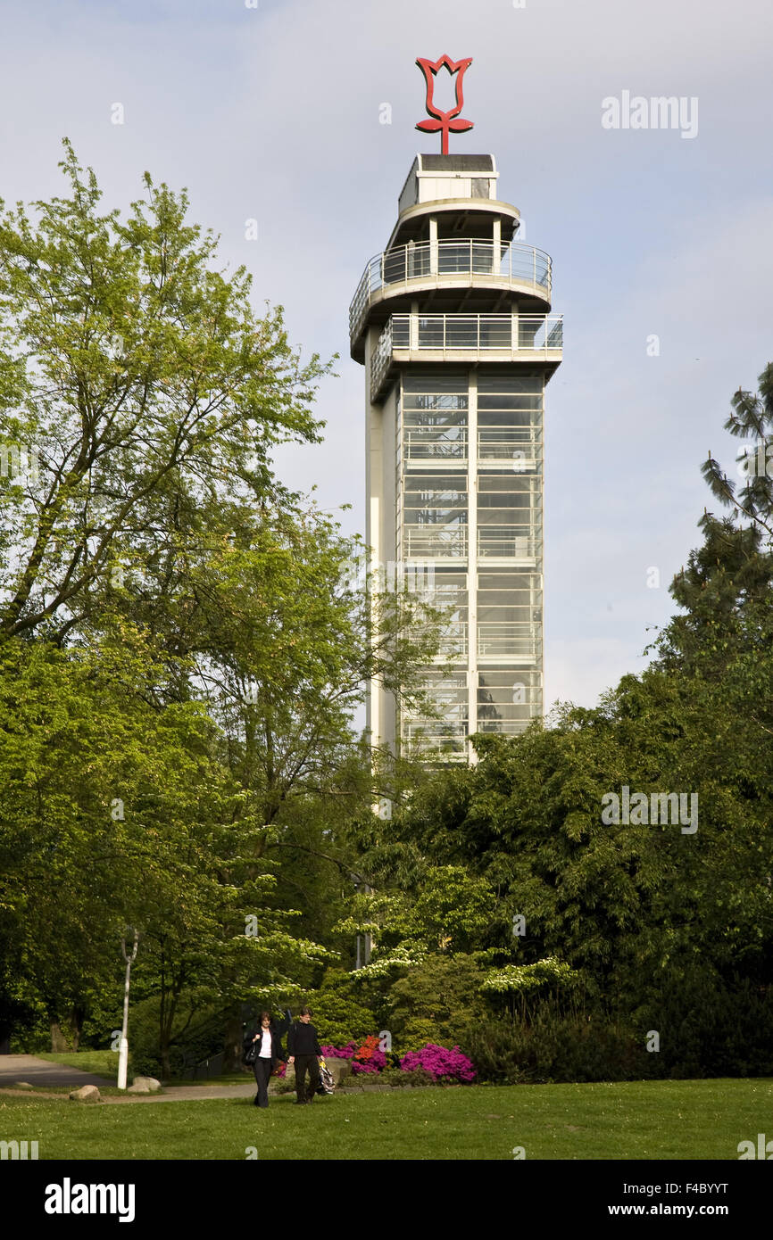 Torre de Gruga Grugapark, Essen, Alemania Foto de stock