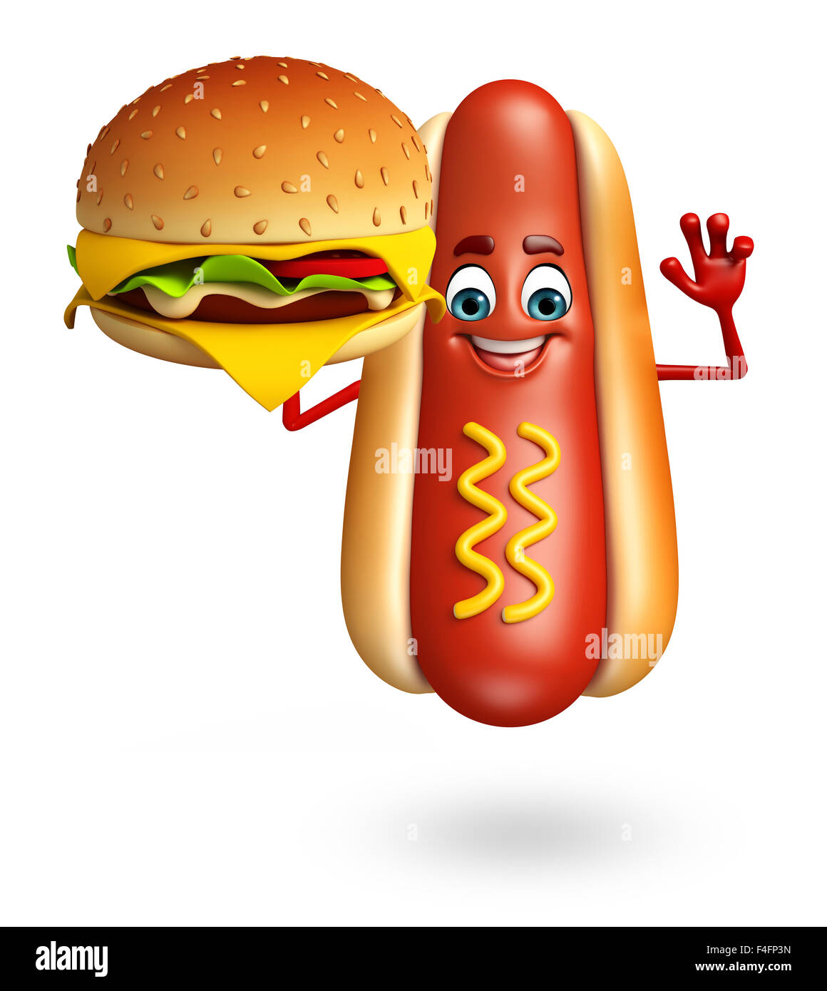 Ilustración 3D prestados de hot dog personaje de dibujos animados  Fotografía de stock - Alamy