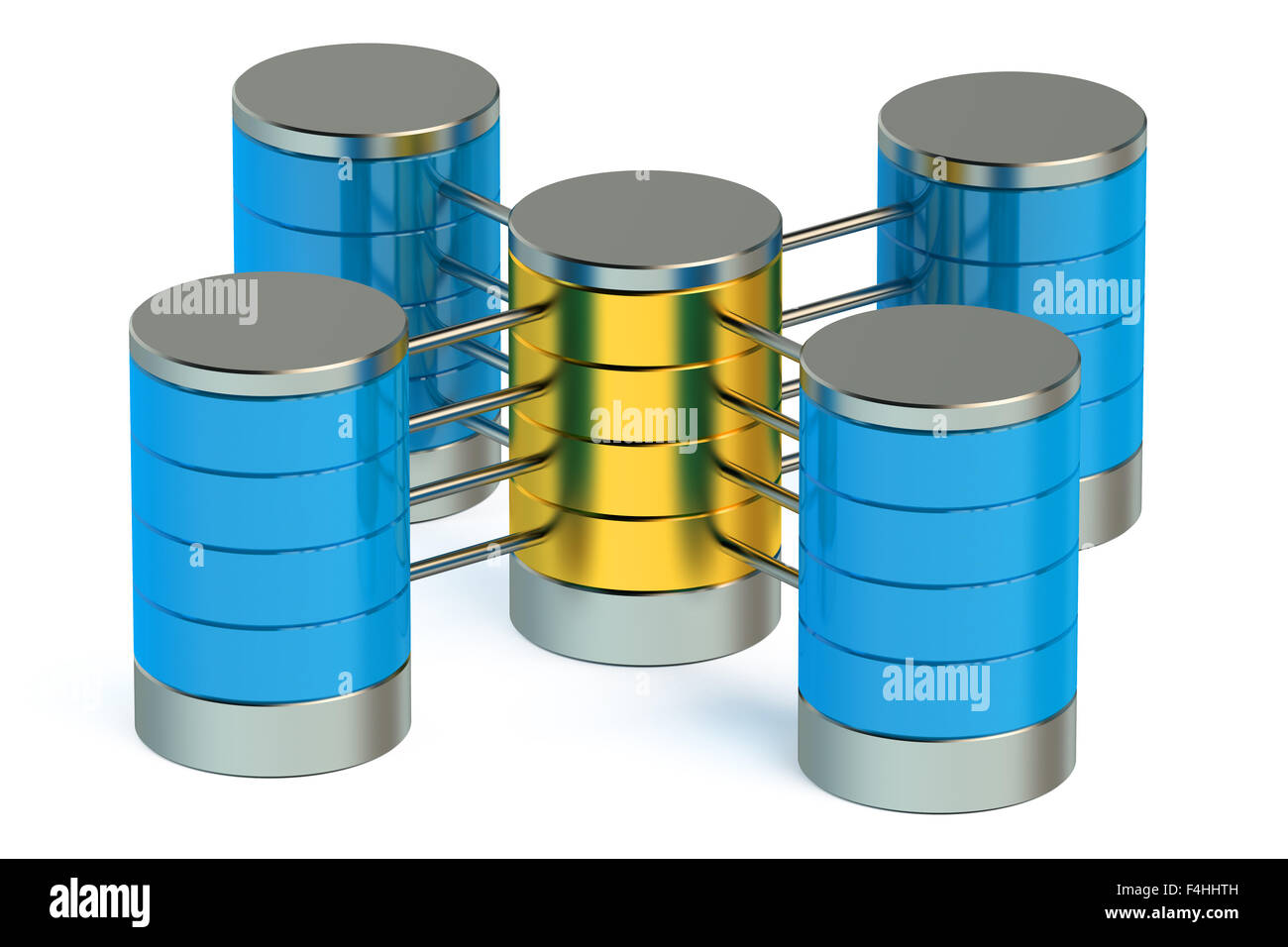 Base de datos y el almacenamiento de datos concepto aislado sobre fondo blanco. Foto de stock