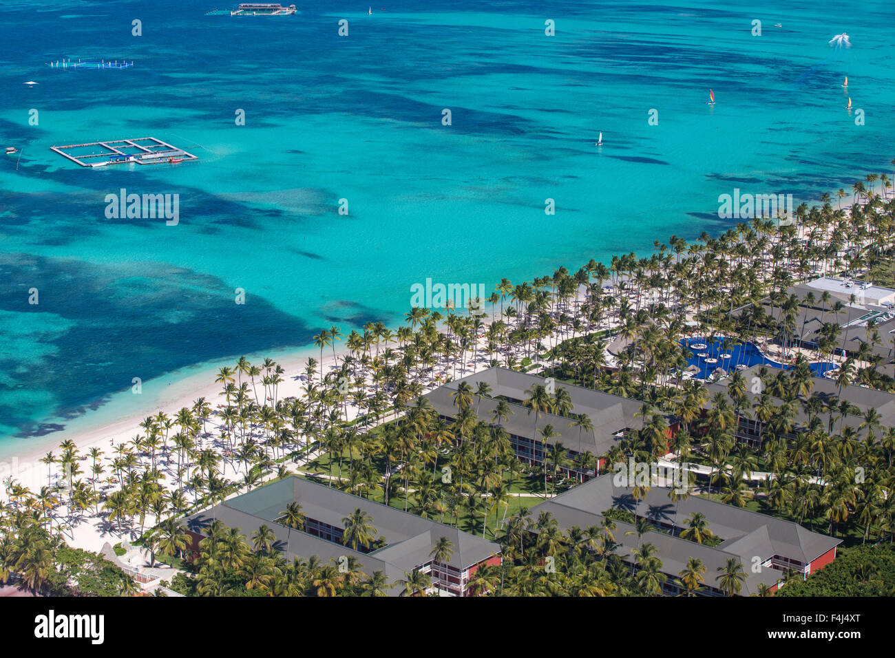 Vista de la Playa Bávaro, Punta Cana, República Dominicana, Antillas, Caribe, América Central Foto de stock