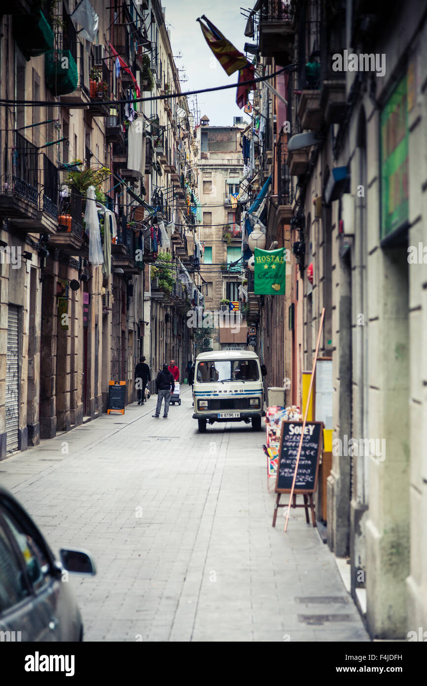 Barrio Gótico de Barcelona España Foto de stock