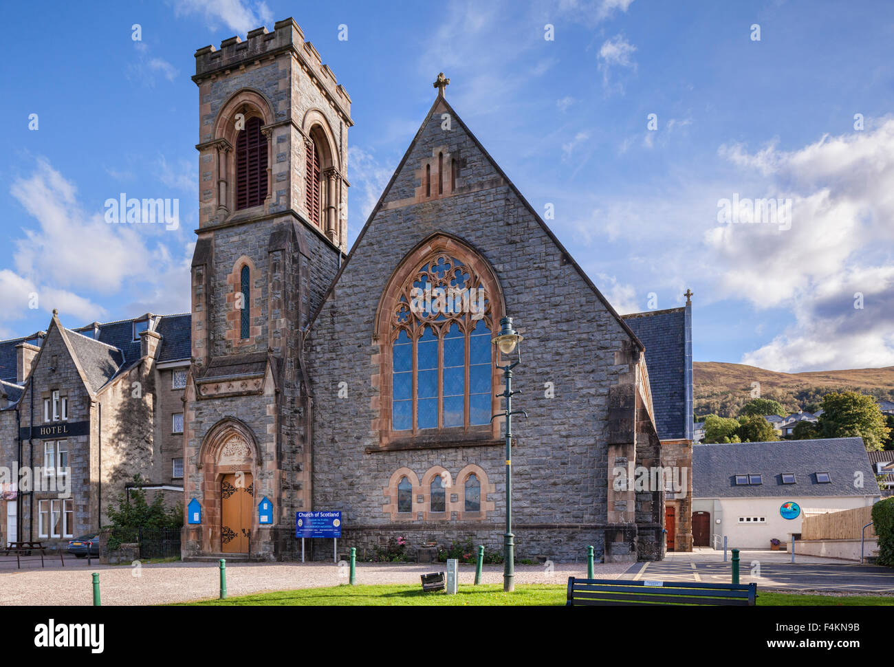 MacIntosh Duncansburgh Iglesia Parroquial de la Iglesia de Escocia en Fort William, la región de tierras altas, Escocia. Foto de stock